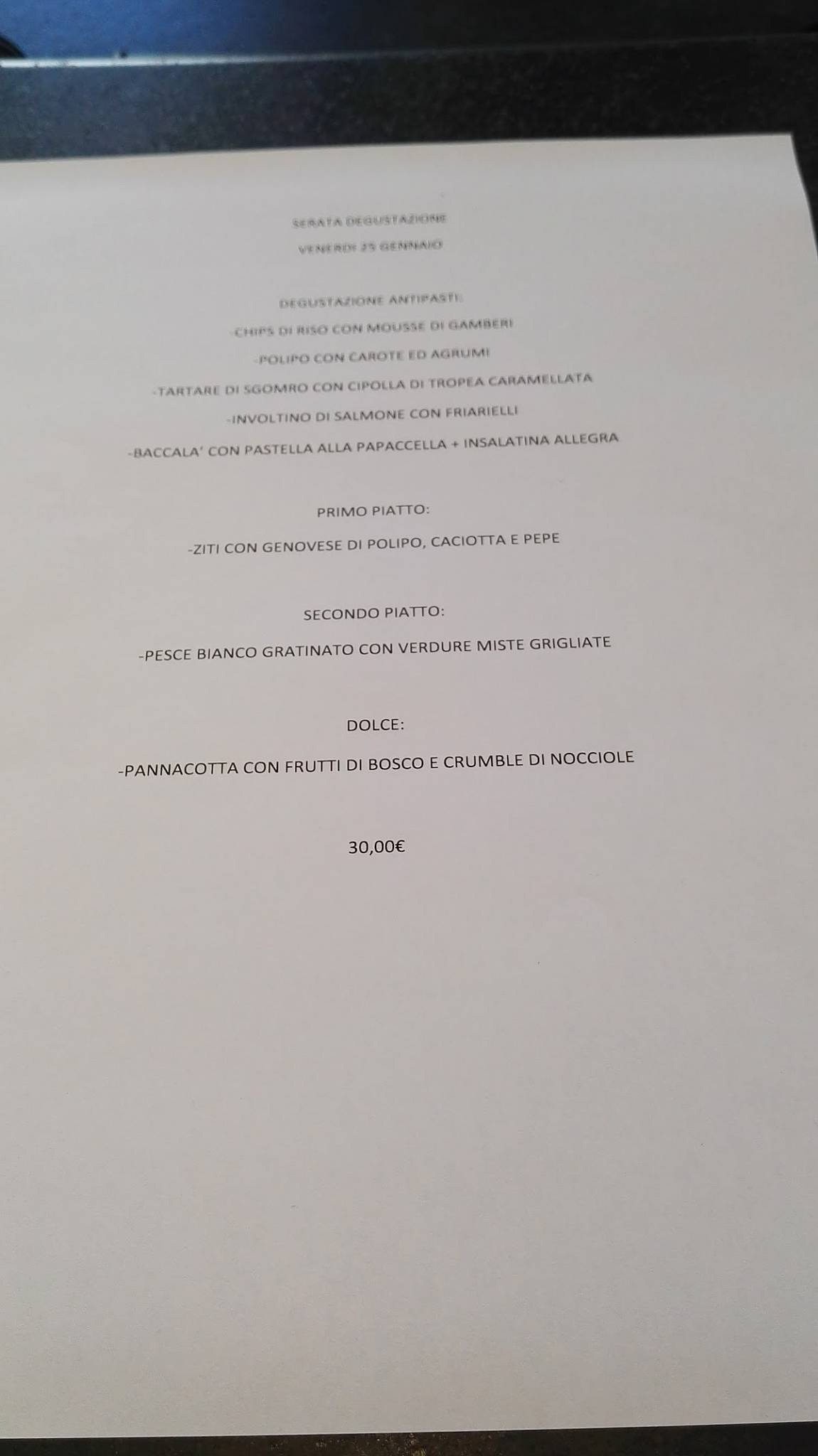 Menu di Misterò 