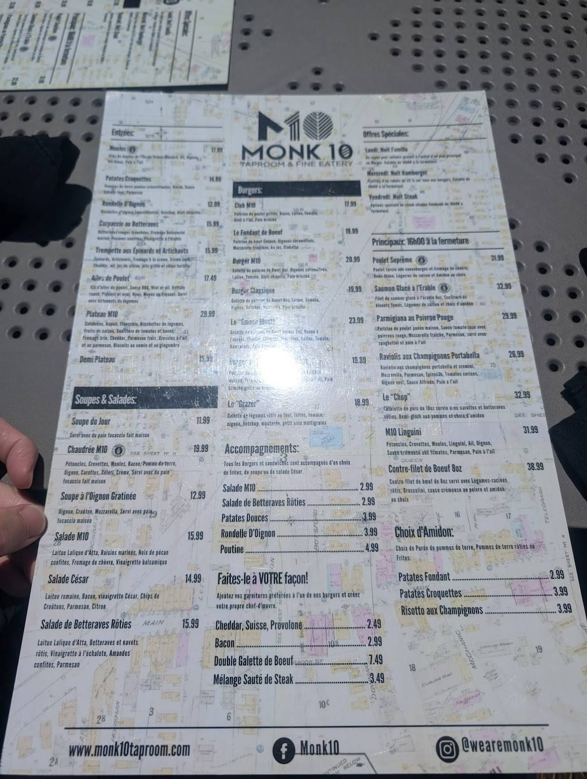 Menu de Monk10 Taproom & Fine Eatery