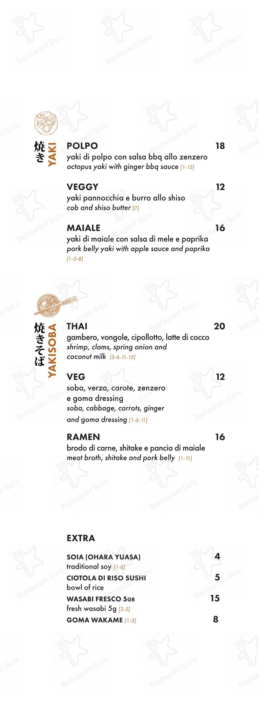 Menu di Moon Asian Bar - Menu bar