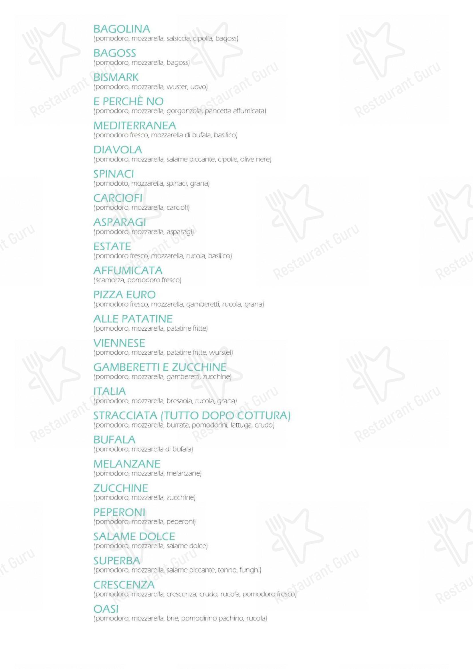 Menu bar per Mozart Pizzeria con Cucina in Rezzato