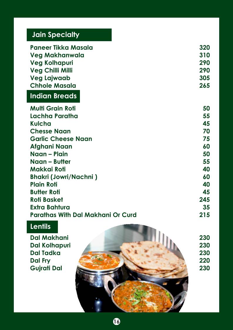 Multi Spice menu