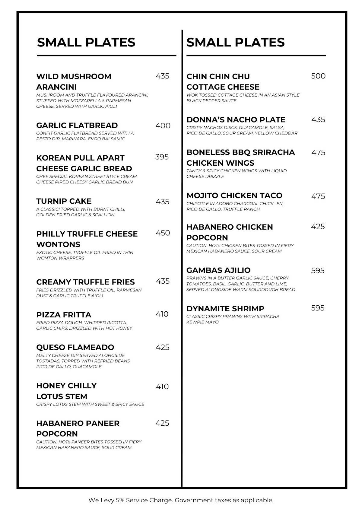 Donna Deli menu