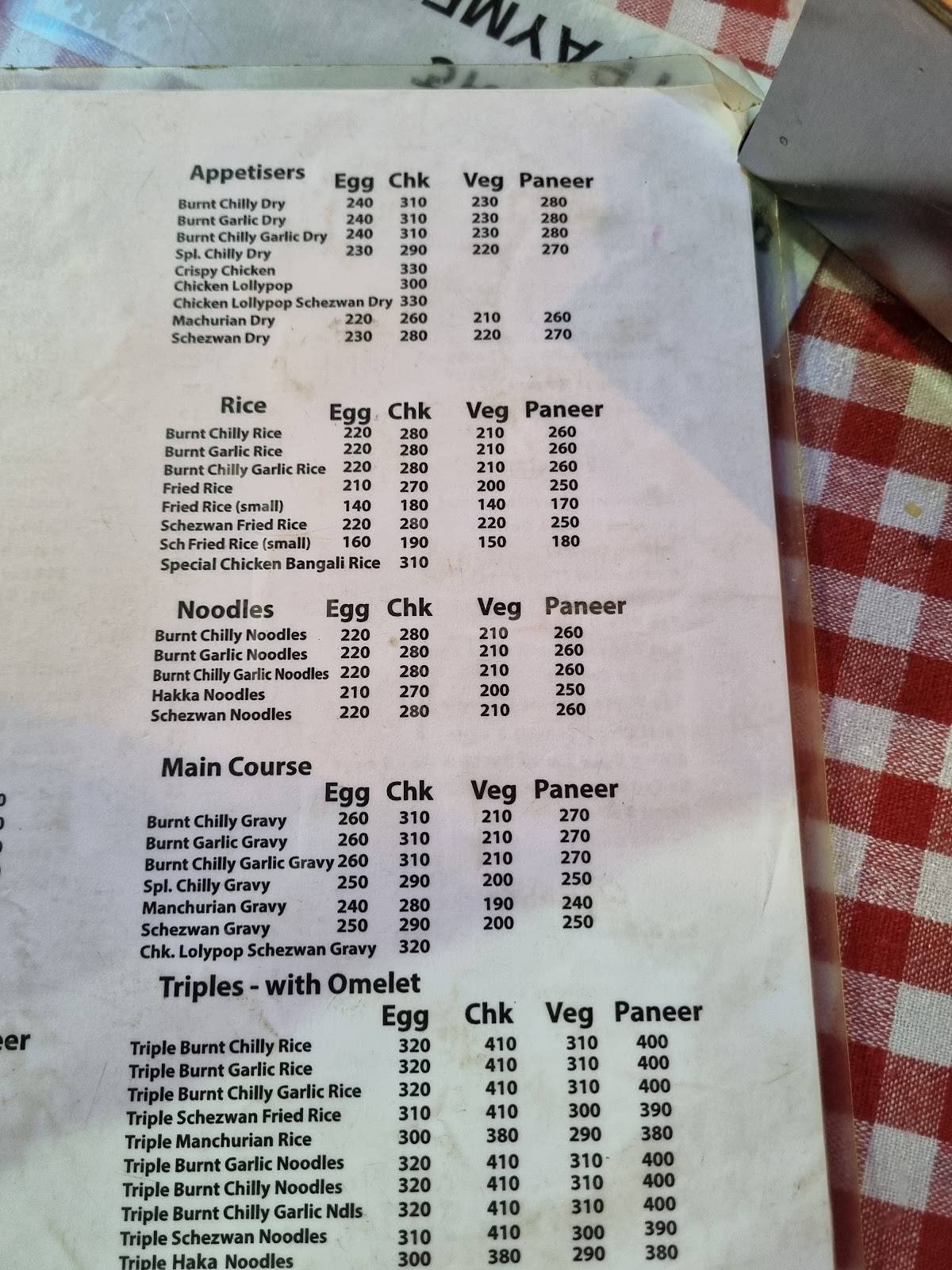 Light of Bharat Restaurant menu