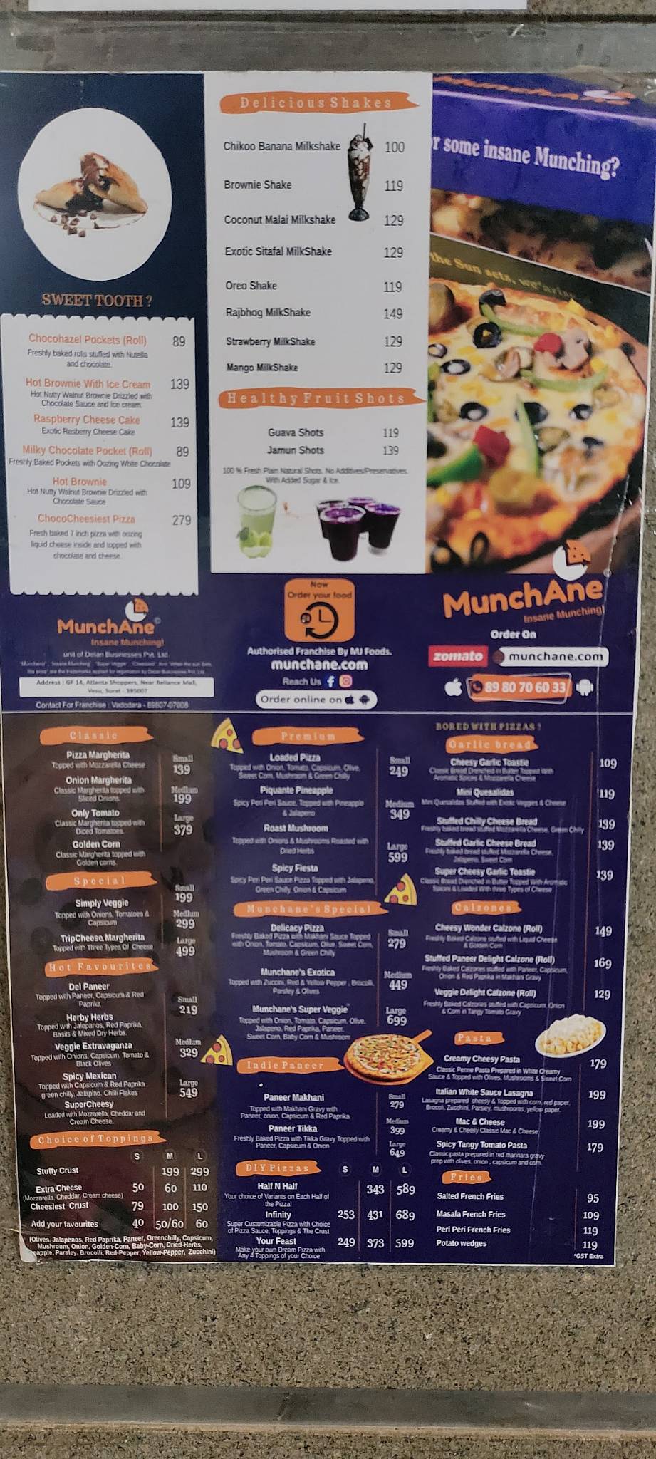 MunchAne menu