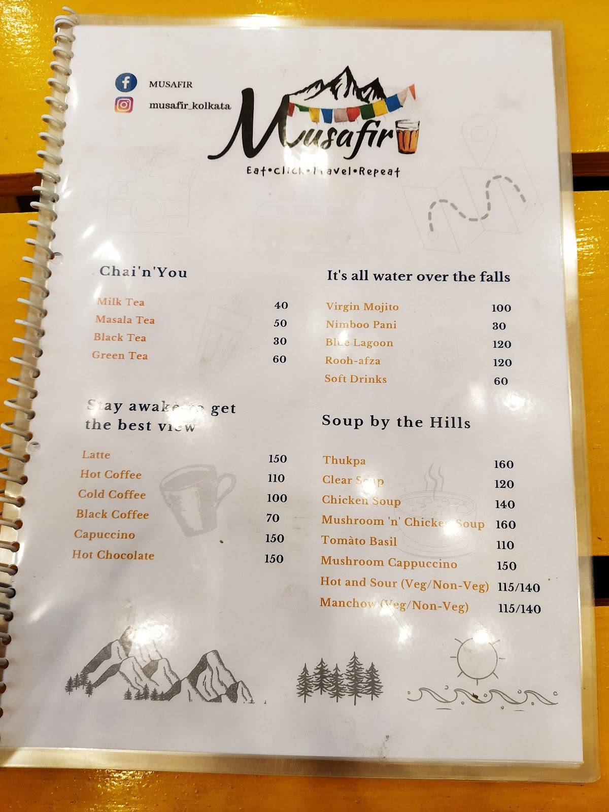 Musafir menu
