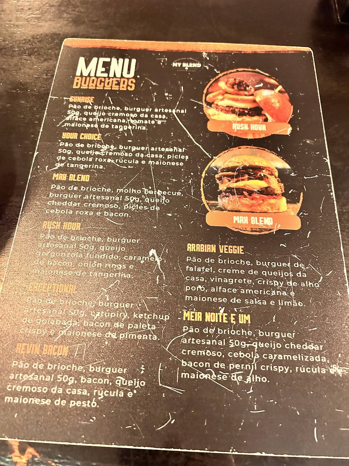 My Blend Burger & Drink's cardápio