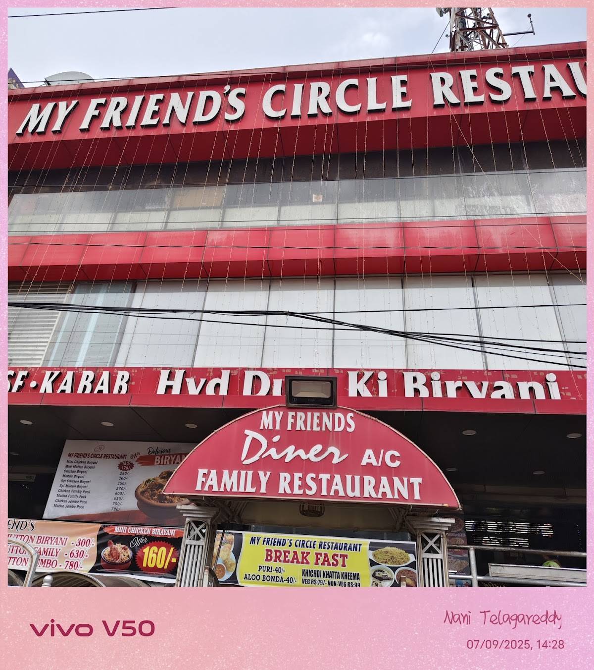 My Friend's Circle Restaurant menu