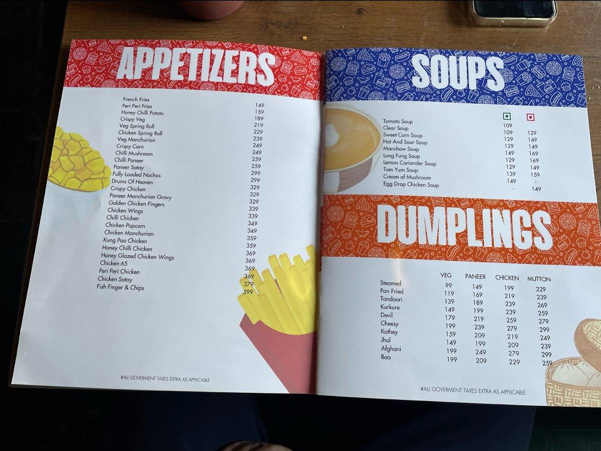 Mynah Restaurant menu