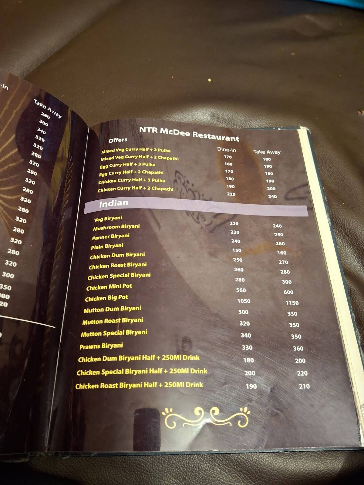 NTR Mandi House Arabic Restaurant menu