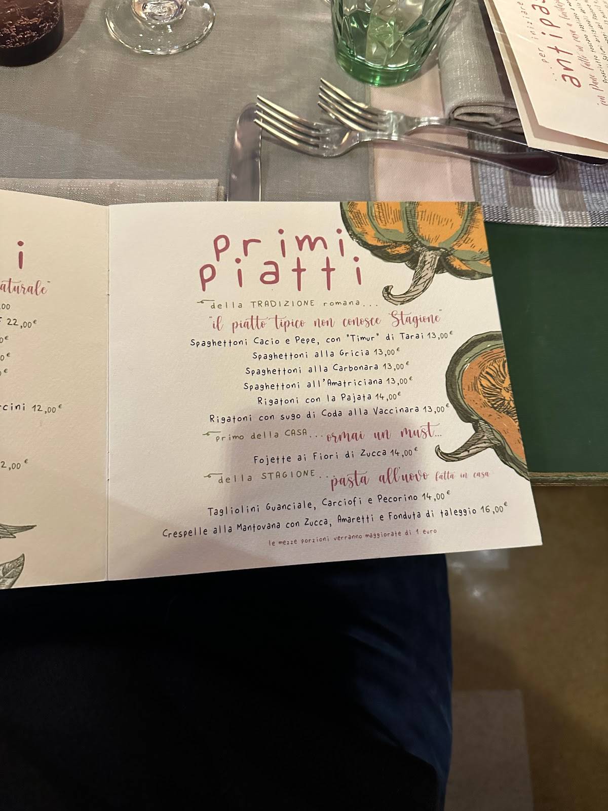 Menu di 'Na Fojetta 