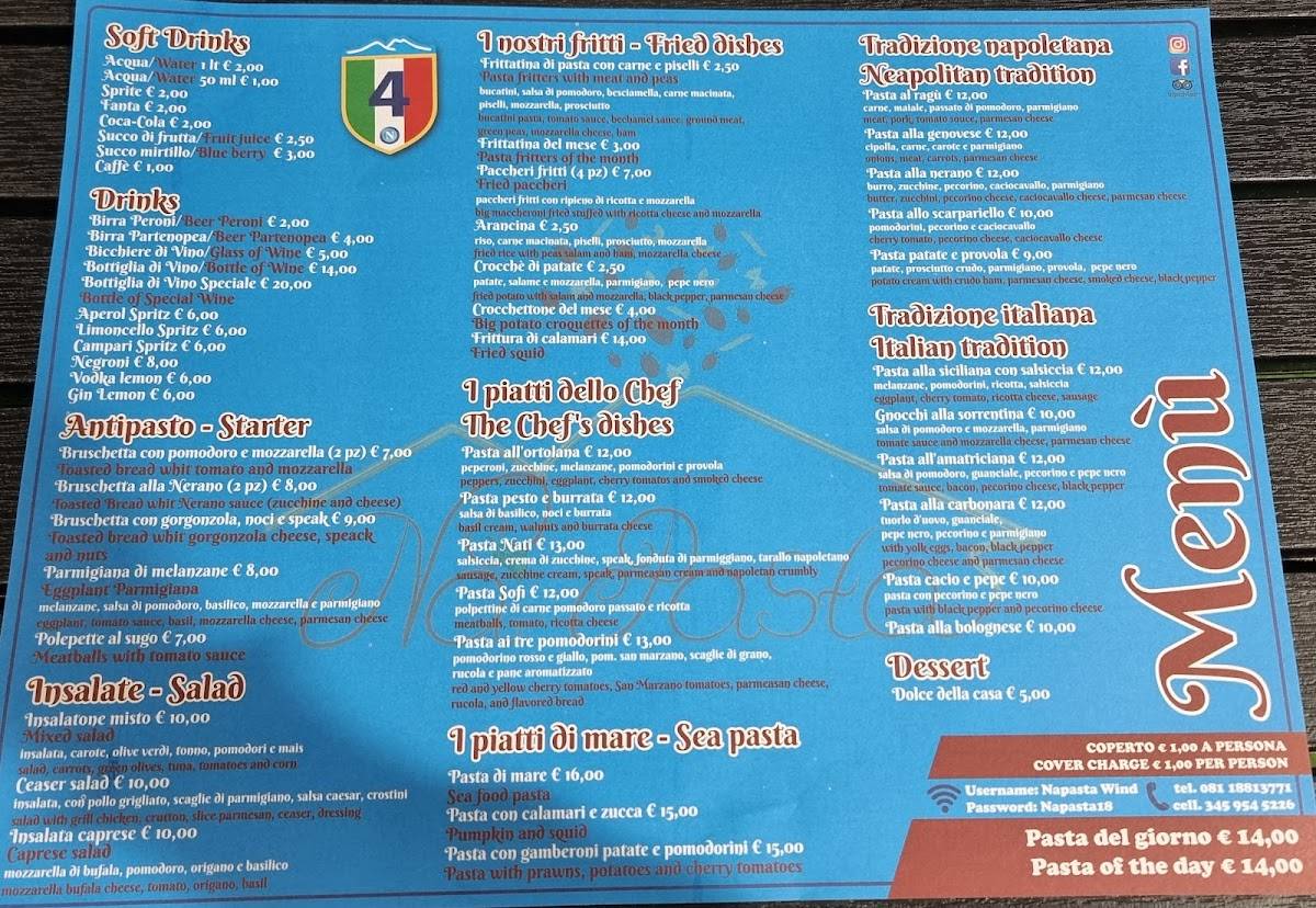 Menu di Na' Pasta 