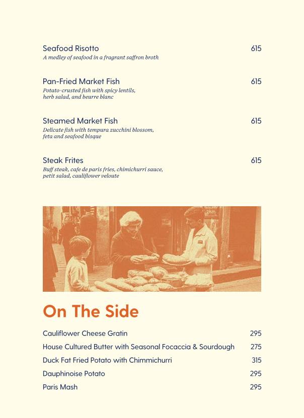 Nanna's Negroni menu