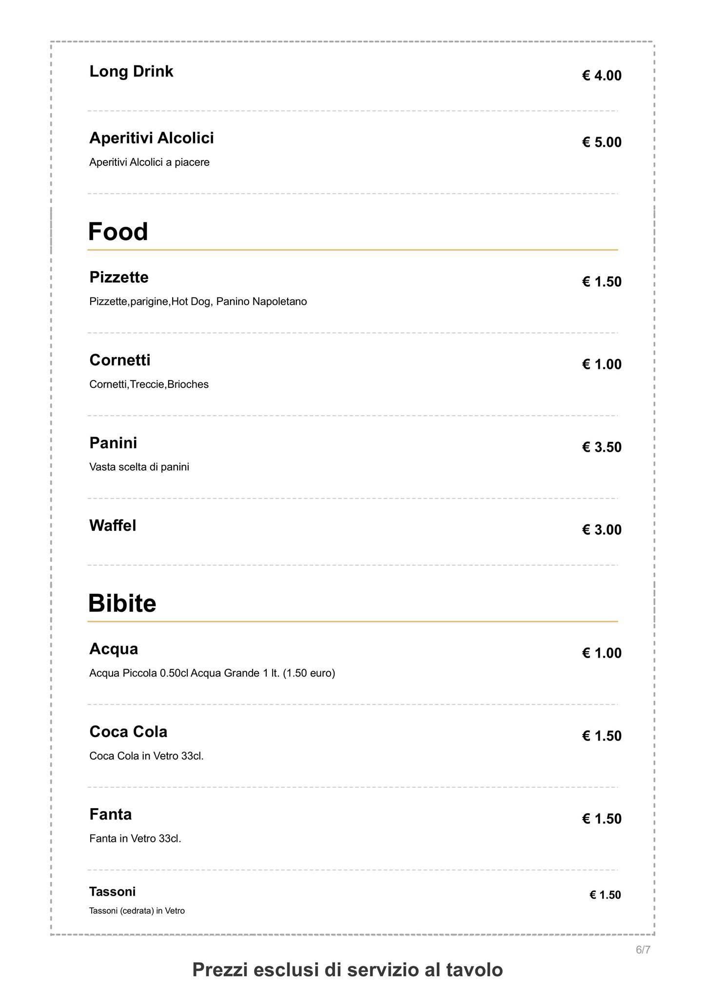 Menu di Crema&cioccolato Via Epomeo 