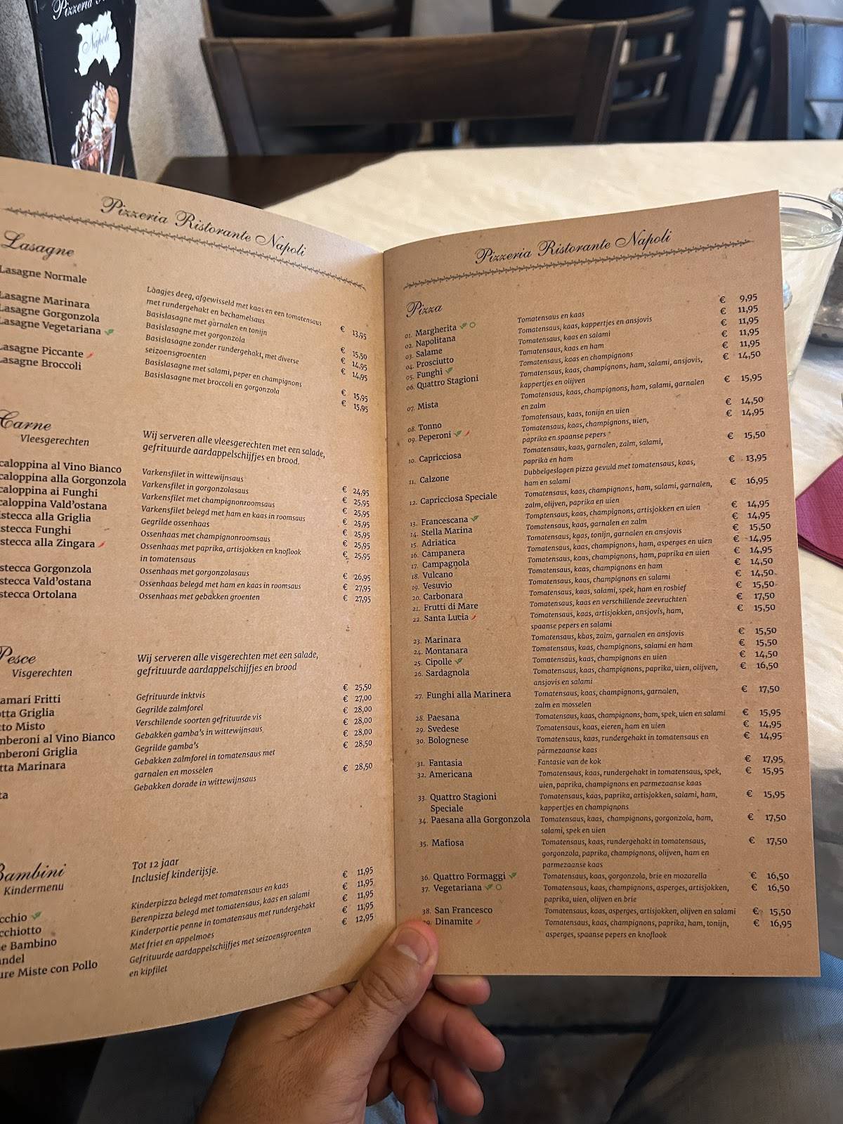 Menu de Napoli