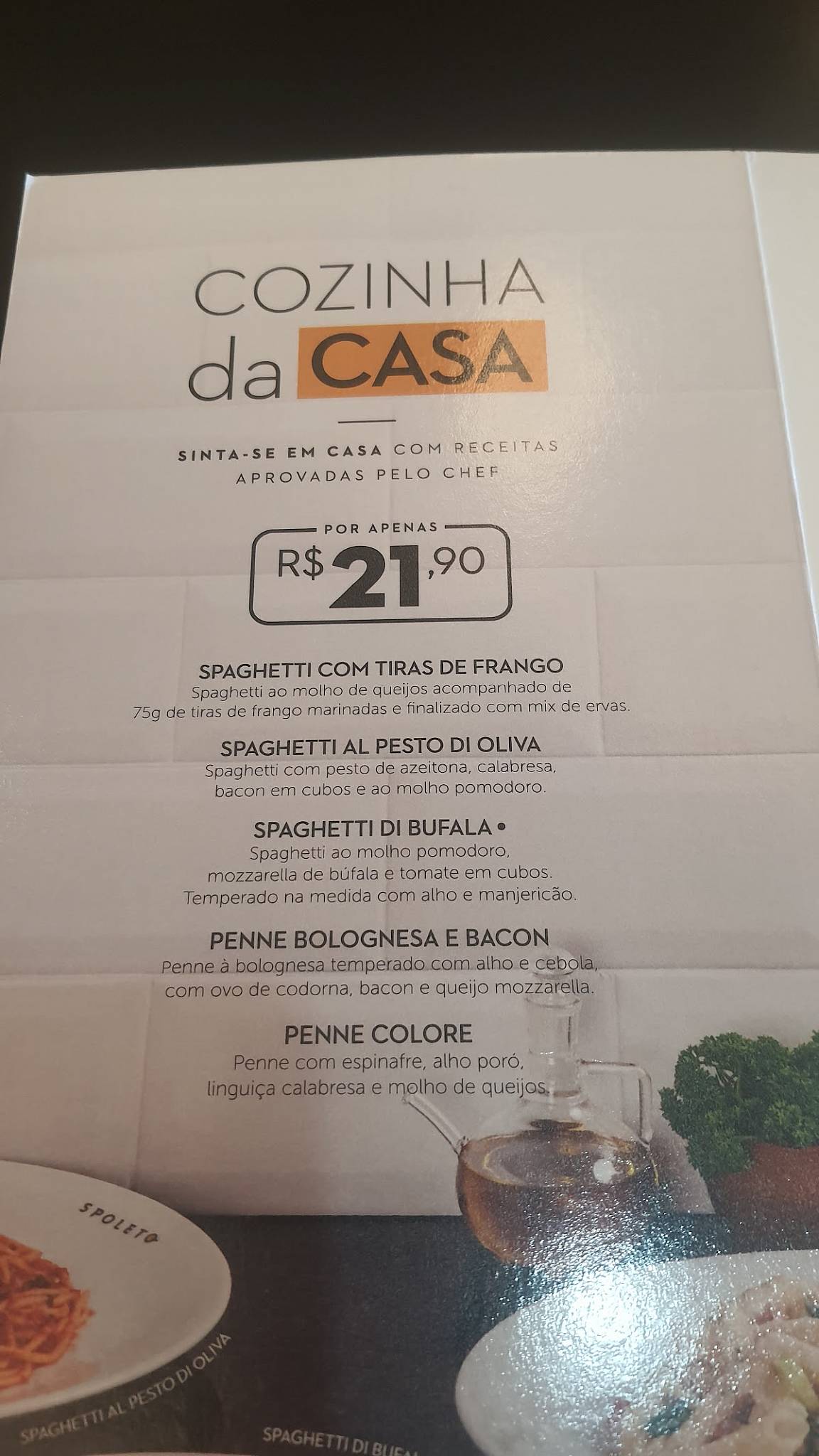Restaurante Spoleto cardápio