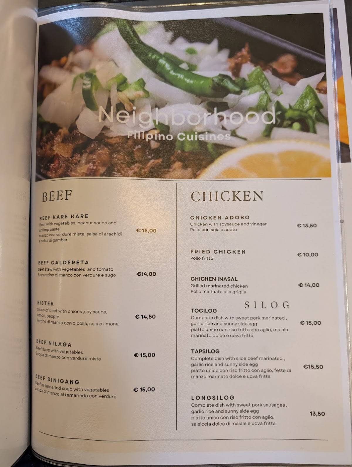 Menu di Neighborhood Filipino Restaurant 