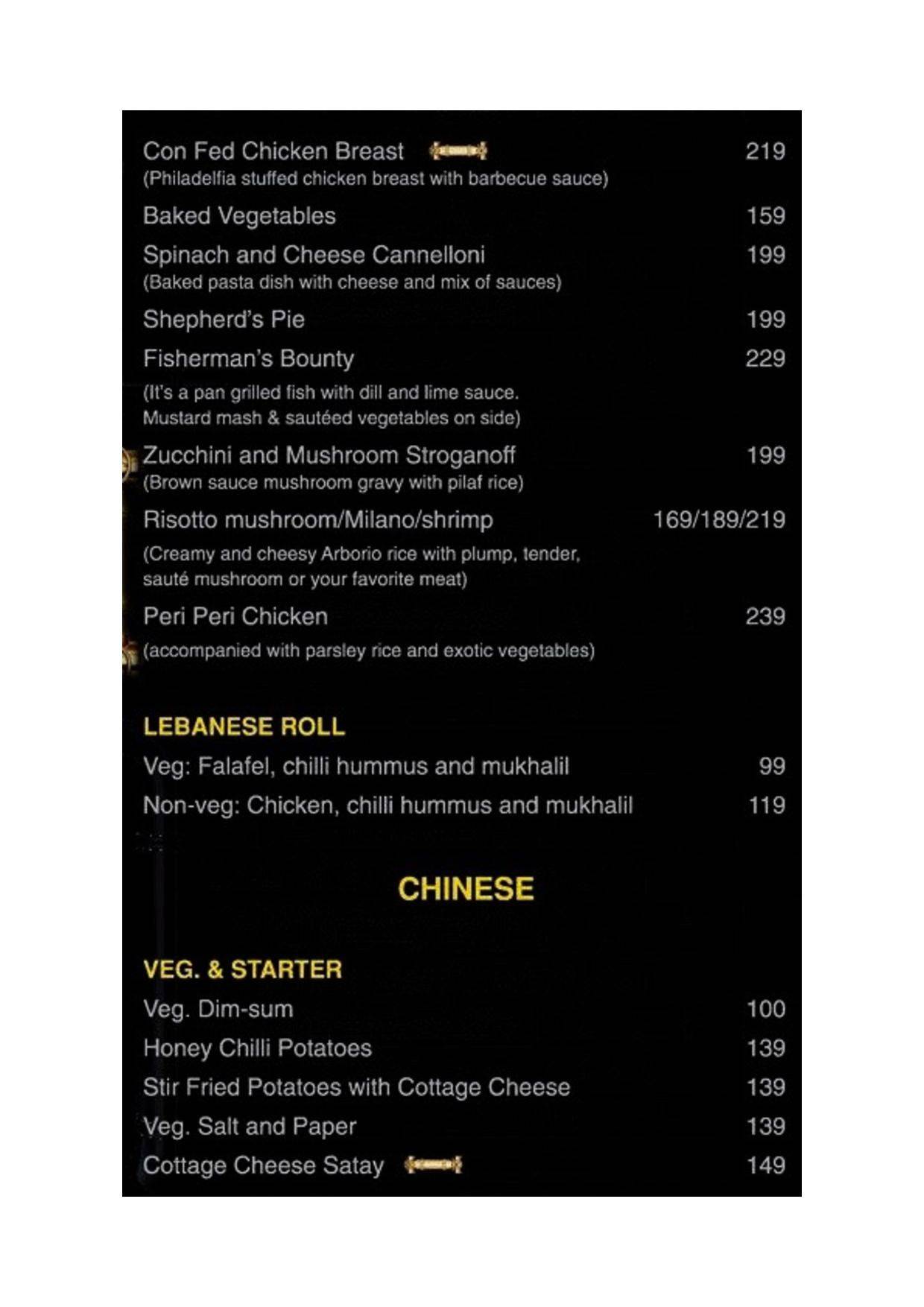 Pipeline pizzeria menu