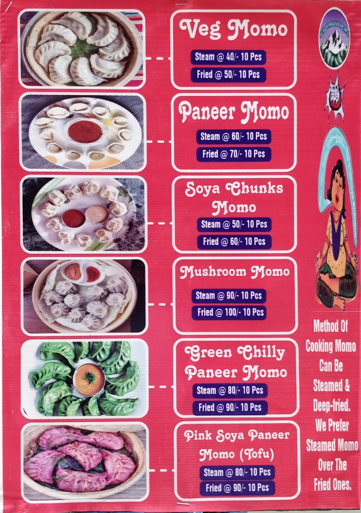 New Himalaya Momos menu