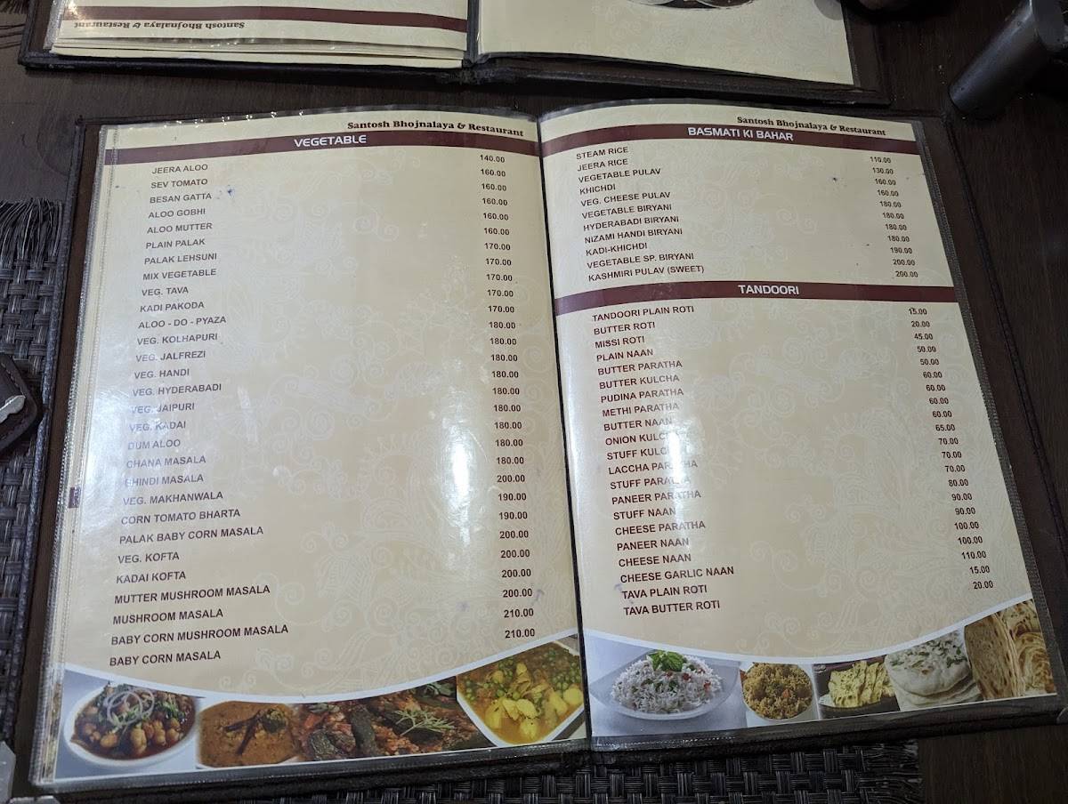 New Santosh Bhojnalaya & Restaurant menu