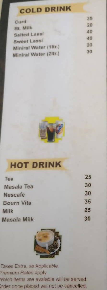 New Sharanam Restaurant menu