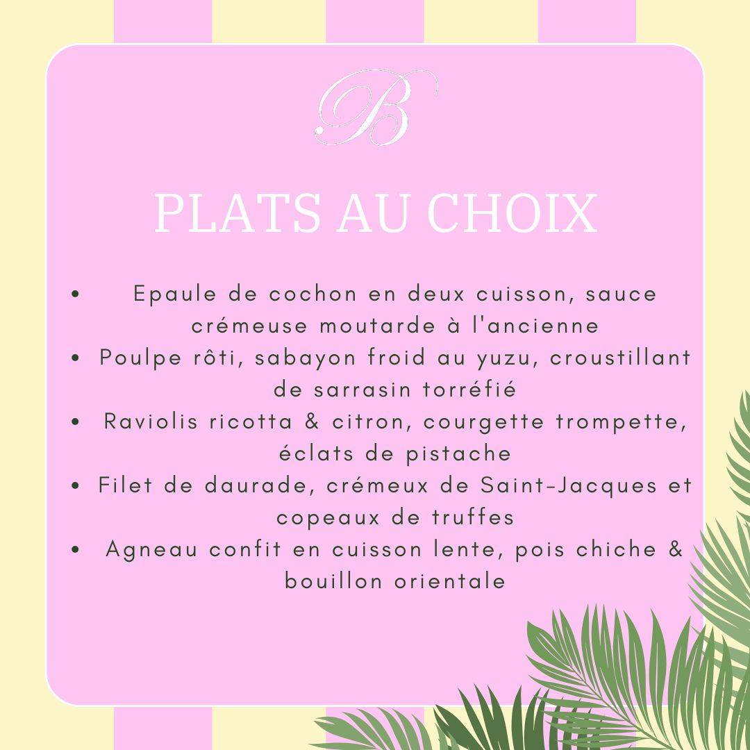 Menu de Le Boudoir