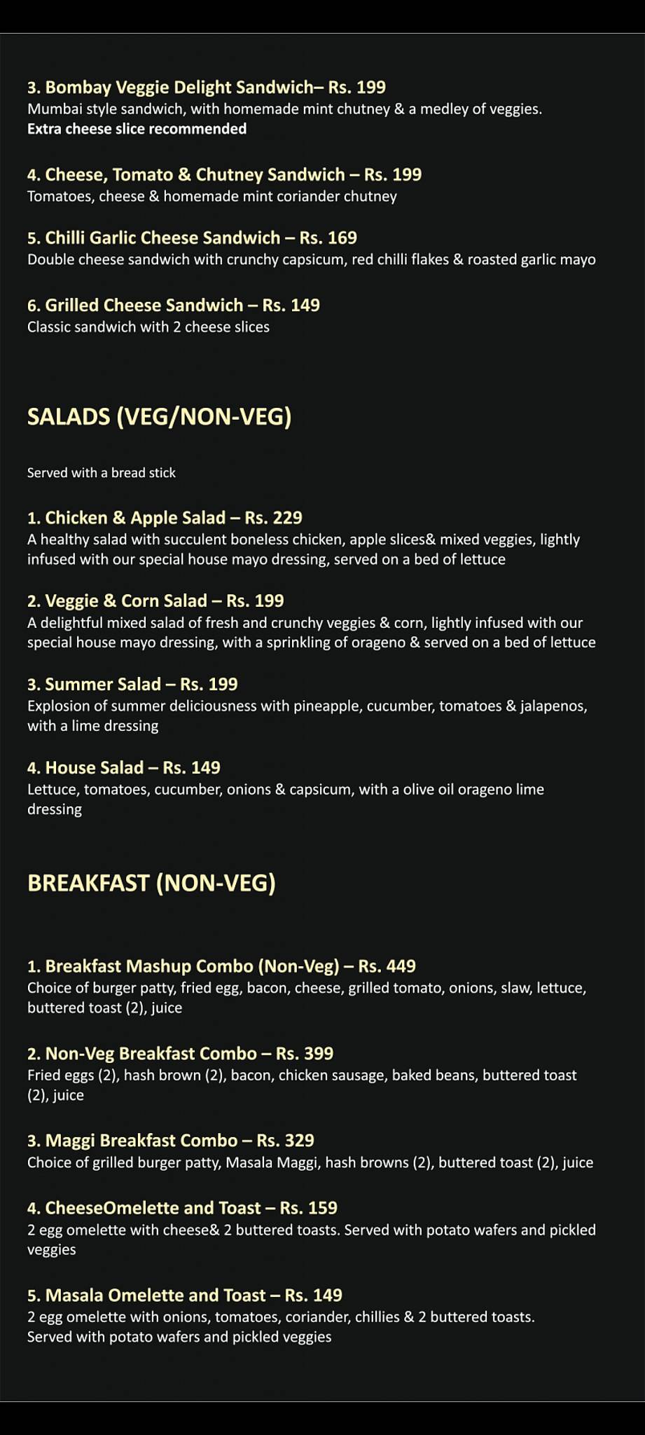 NickyM's Kitchen menu
