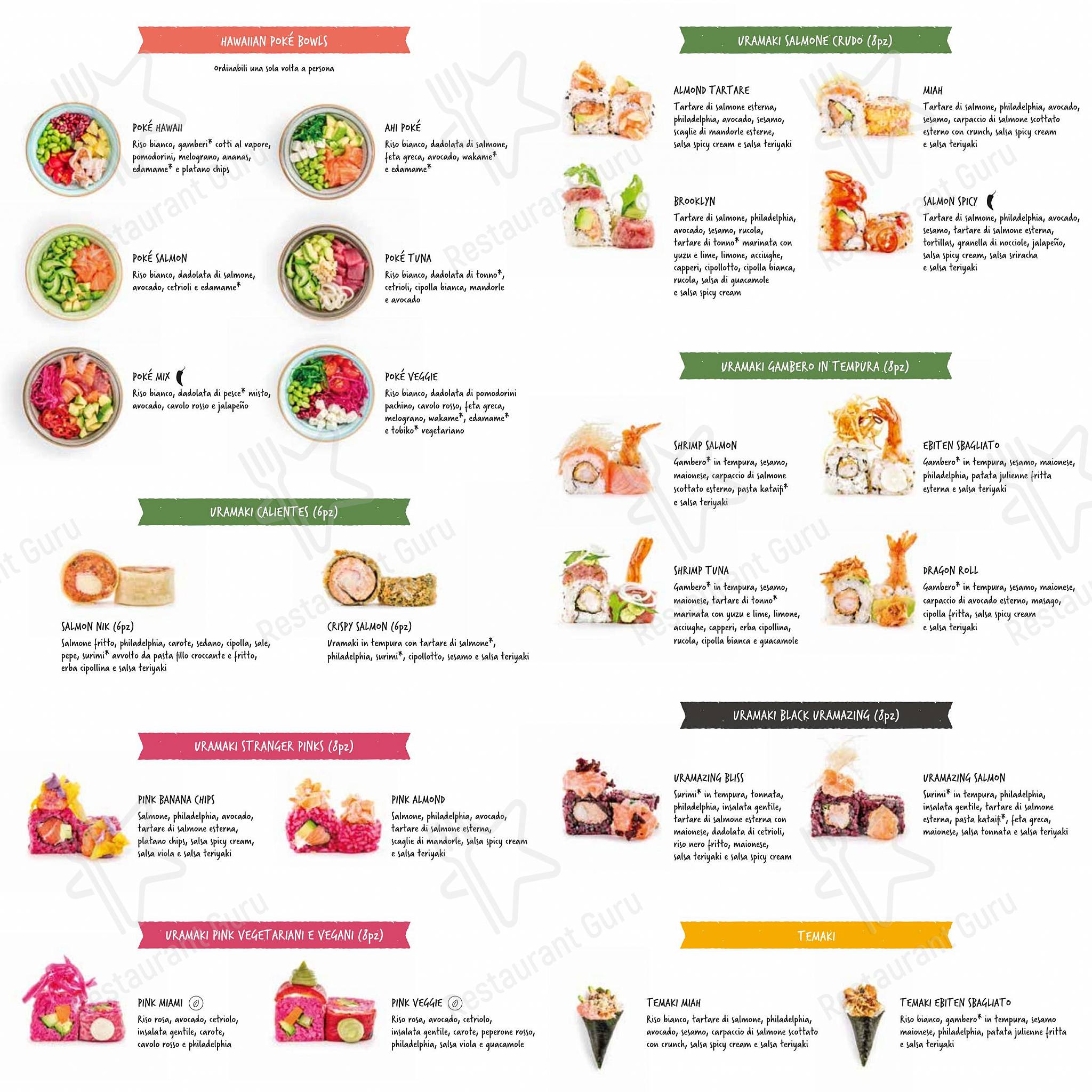 Takeaway Menu per NIMA Sushi (Milano - Corso Sempione) ristorante