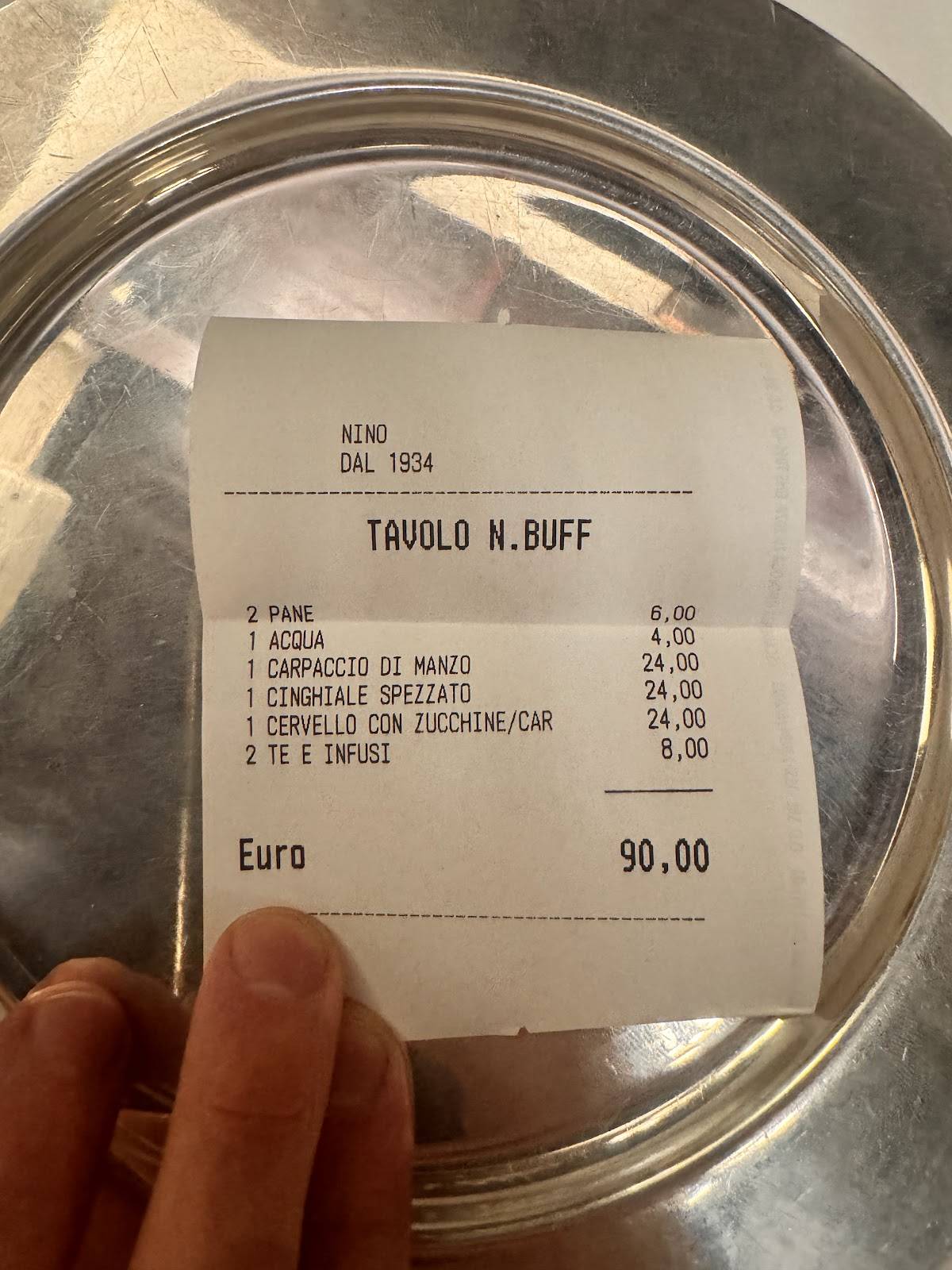 Menu di Ristorante Nino 