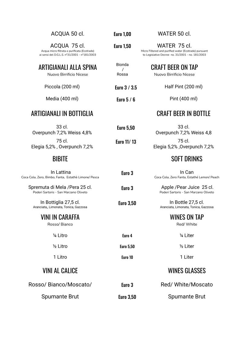 Menu di L'Ambaradan Pizzeria Ristorante 