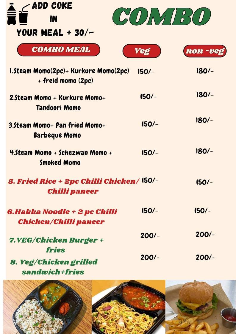 Nomfry Cafe menu