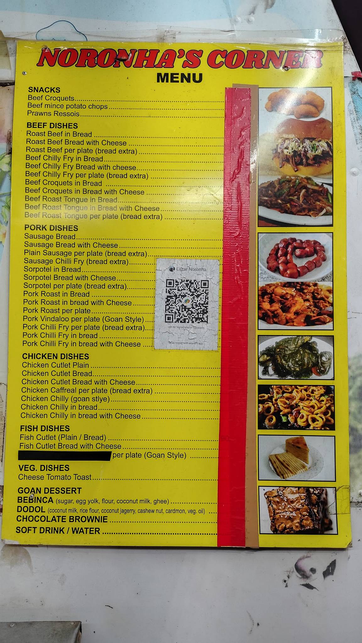 Noronha's Corner menu