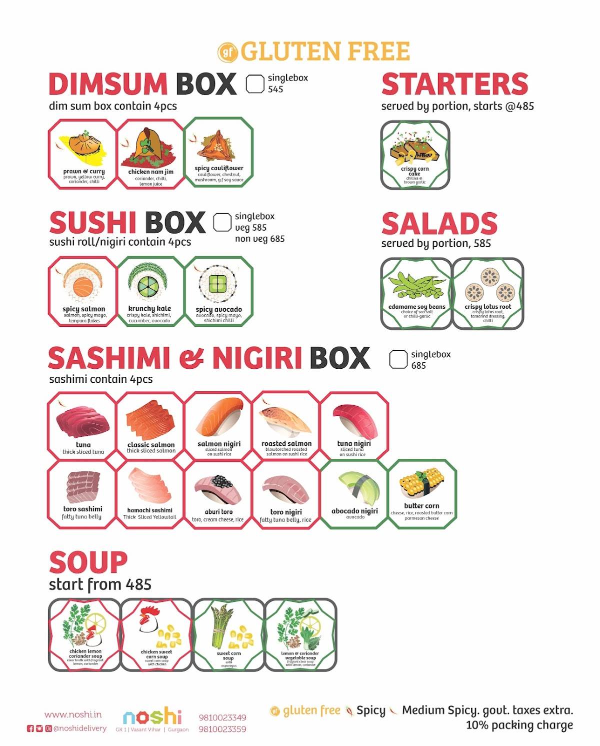Noshi - Yum Asian Delivery menu