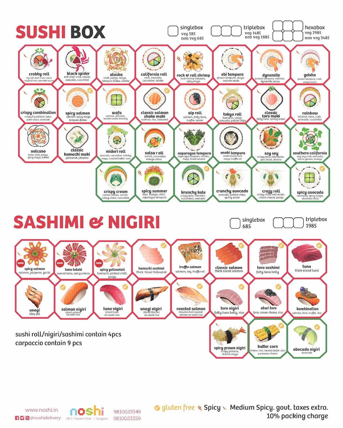 Noshi - Yum Asian Delivery menu