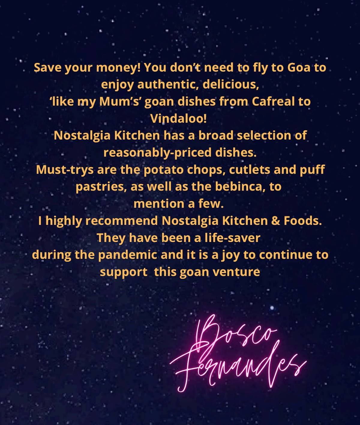 Menu de Nostalgia Kitchen & Foods
