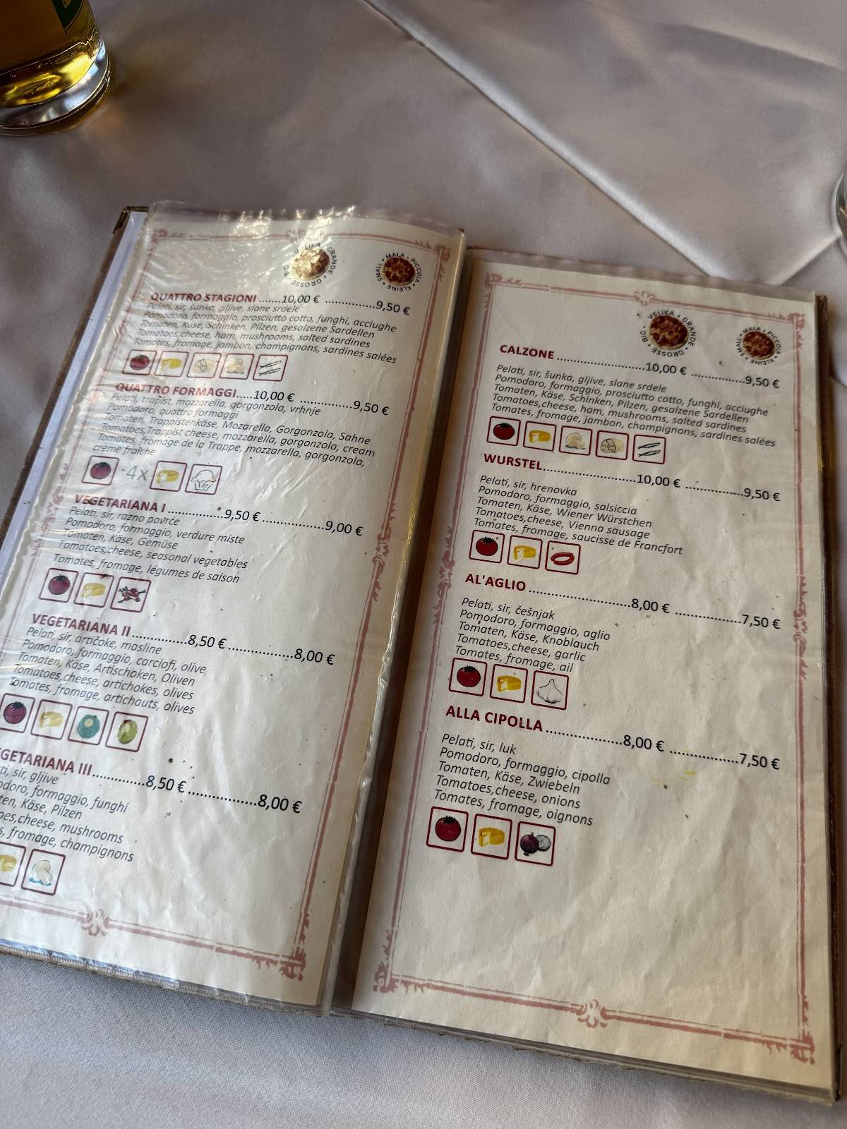 Menu di Bistro-Pizzeria Mamma Mia 