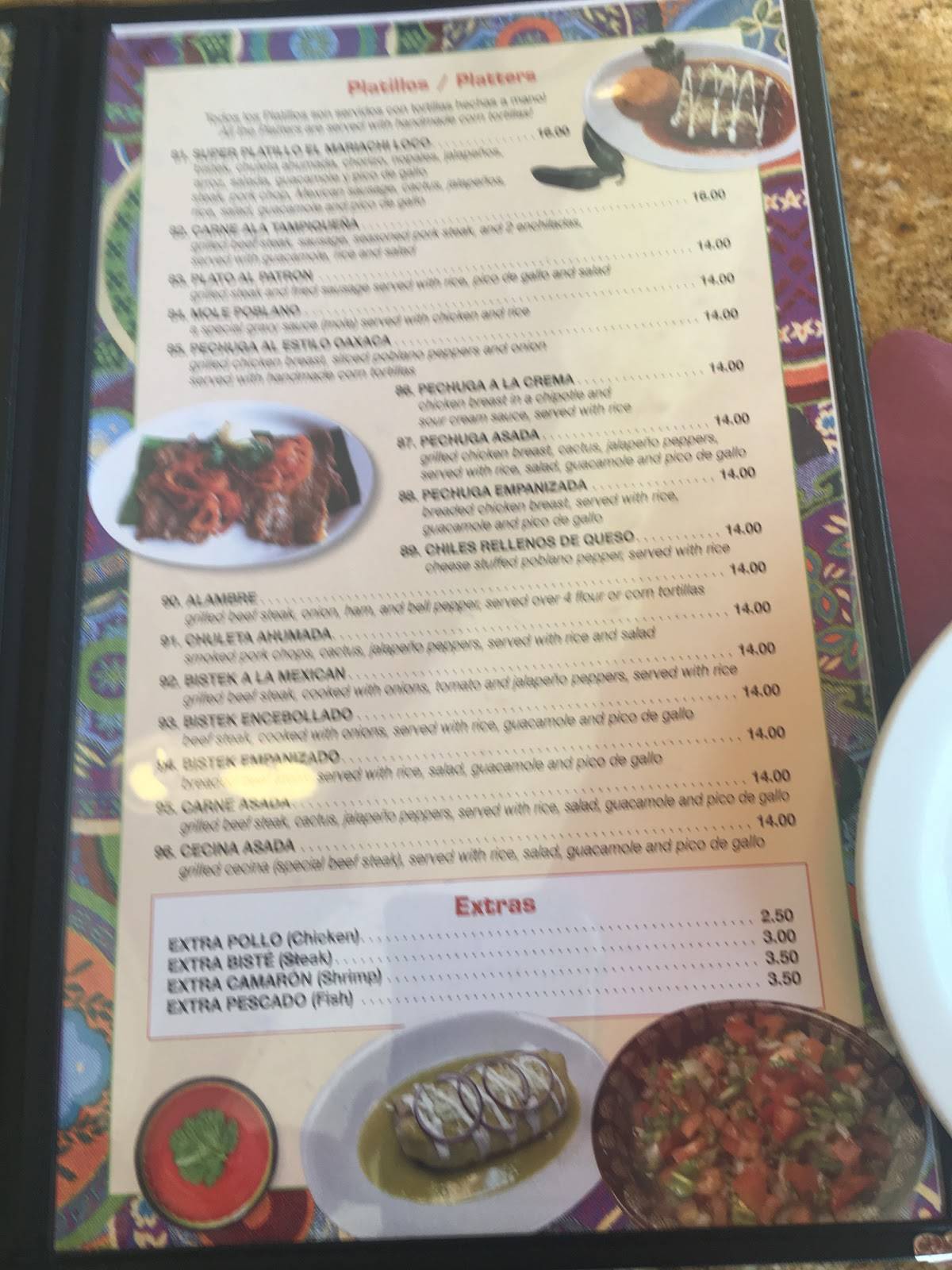 Menu at Nuevo El Mariachi Loco restaurant, Hammonton
