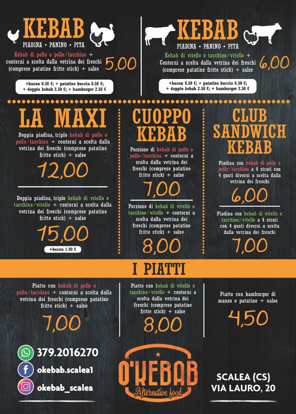 Menu di OLL- Signature pub 