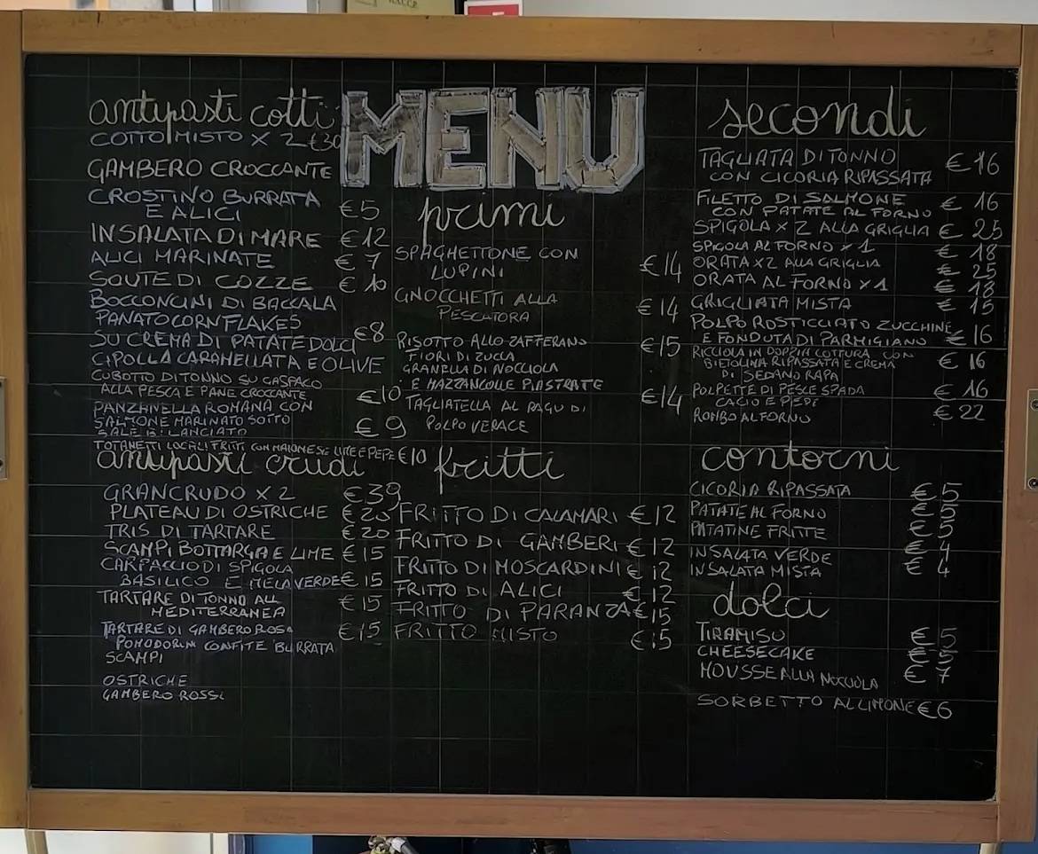 Menu di Officine Mare 