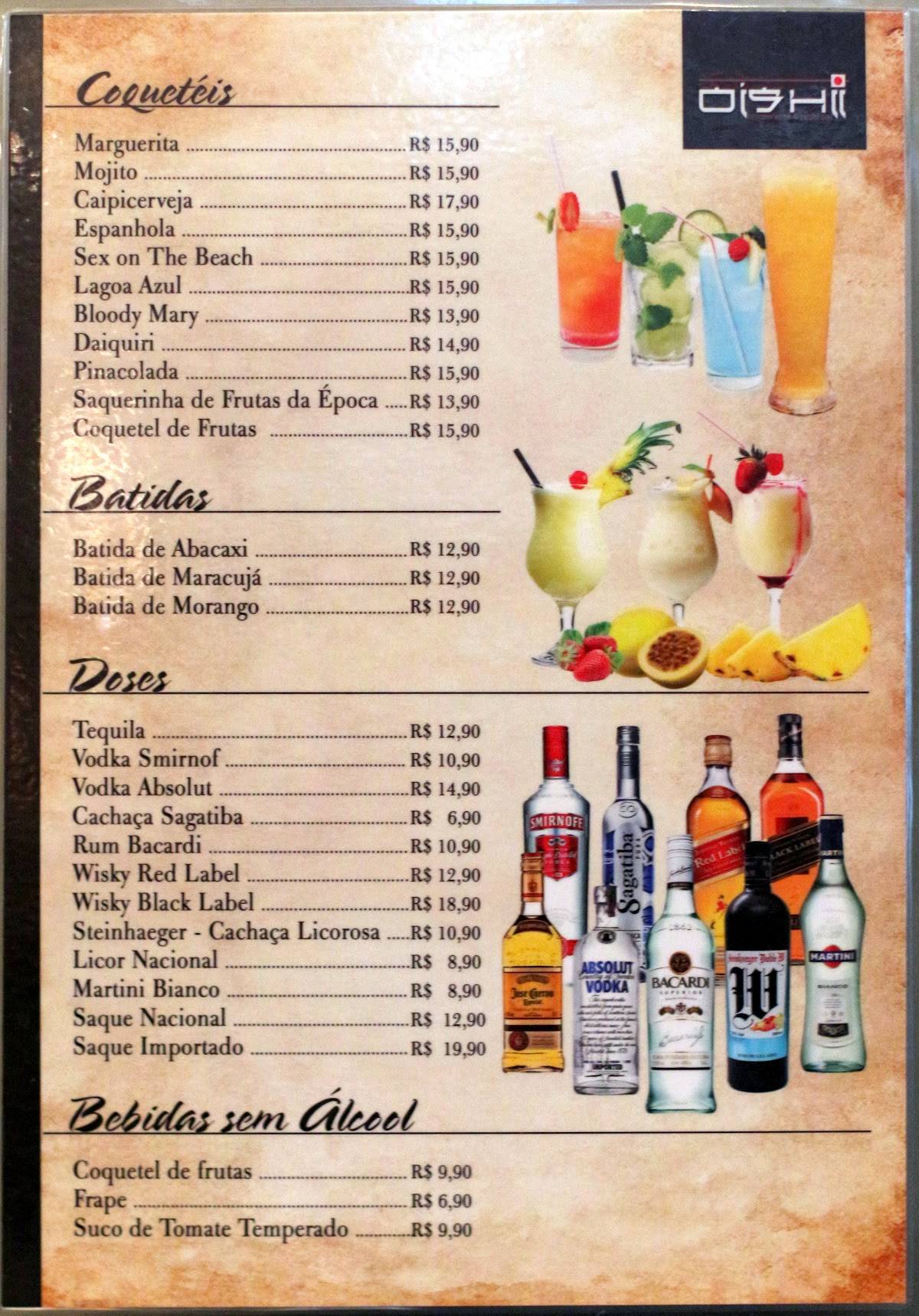 Oishi Sushi Bar & Restaurante cardápio
