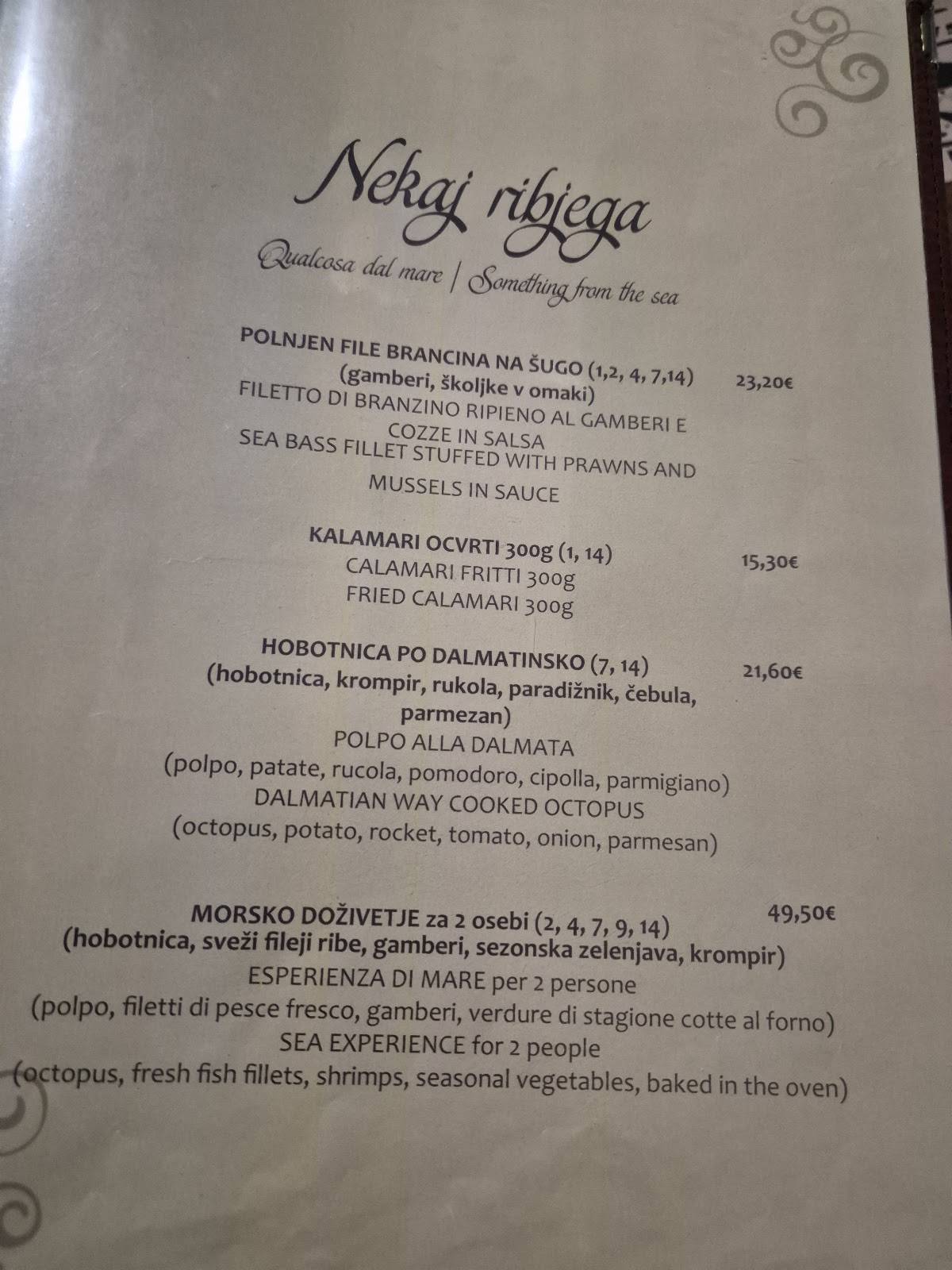 Menu di Oljka 