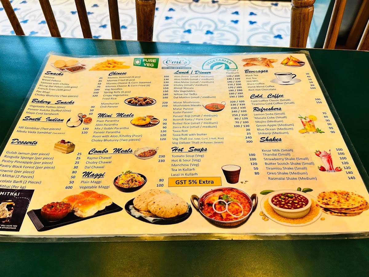 Omi's Food & Confectionery menu