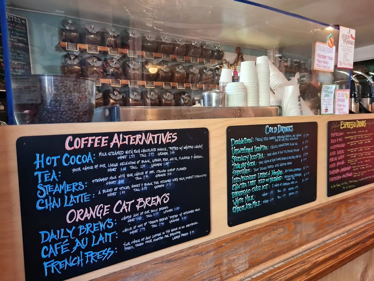Menu at Orange Cat Coffee Co cafe, Lewiston