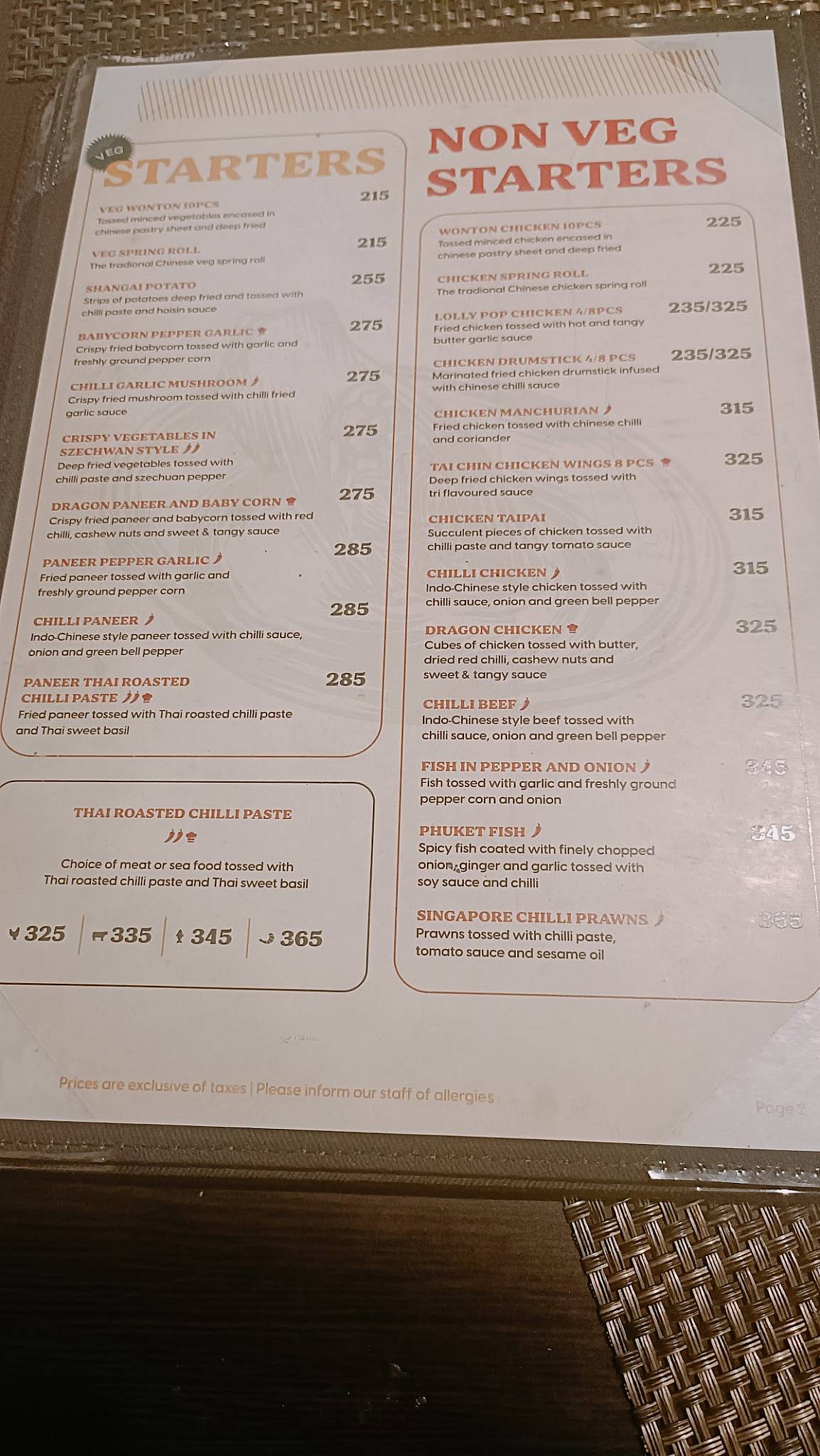 Orange Wok menu
