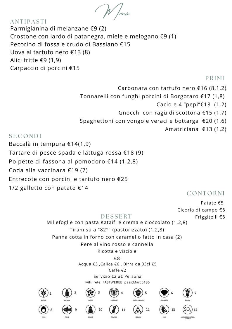 Menu di Osteria ATipika 