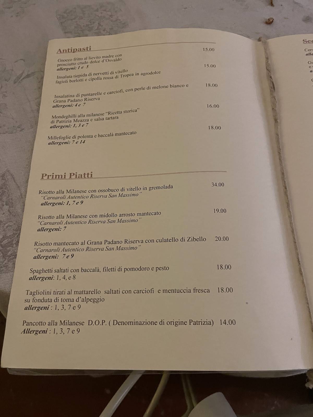 Menu di Osteria Del Ponte 