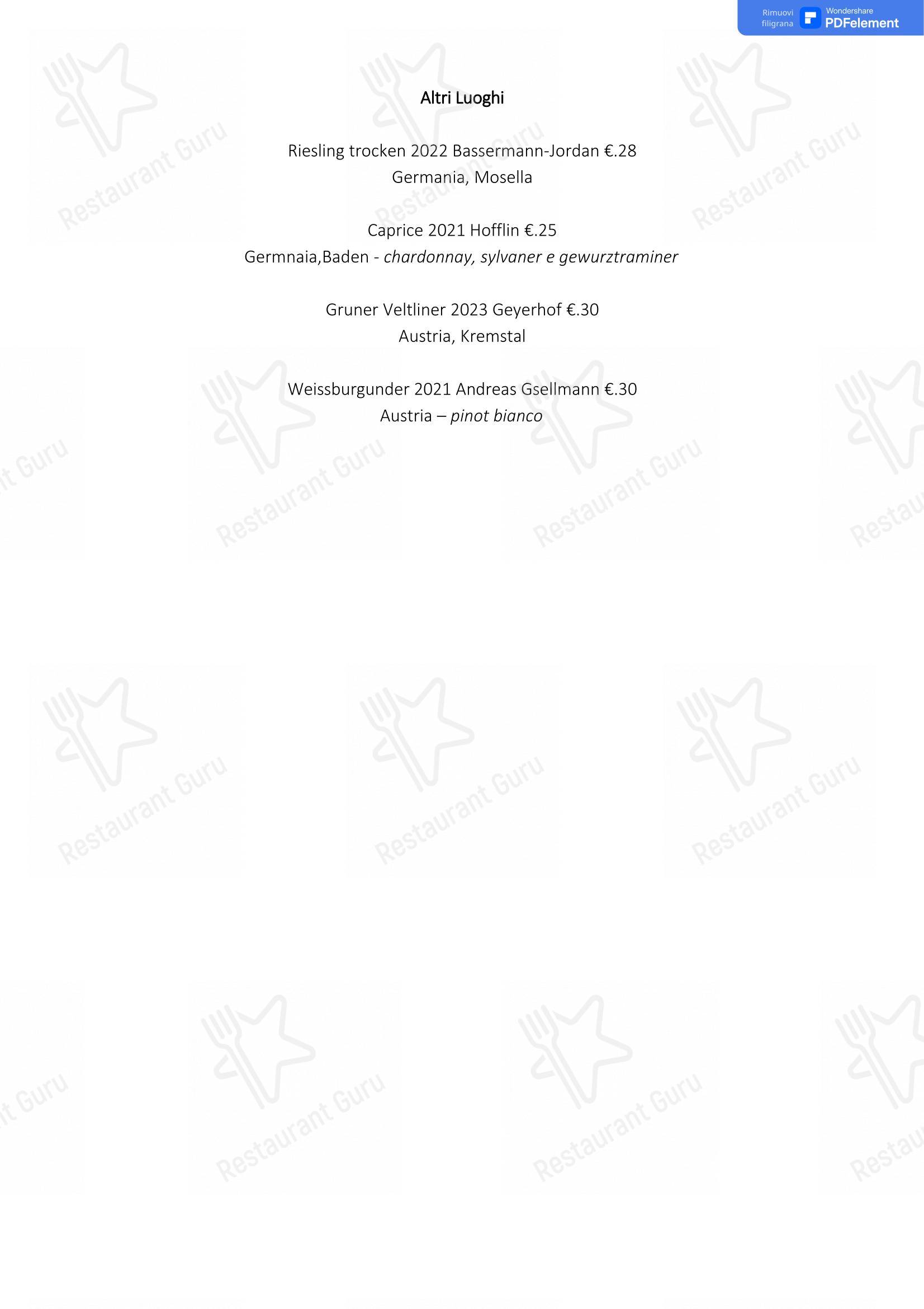 Menu di Osteria Don Abbondio - 菜单