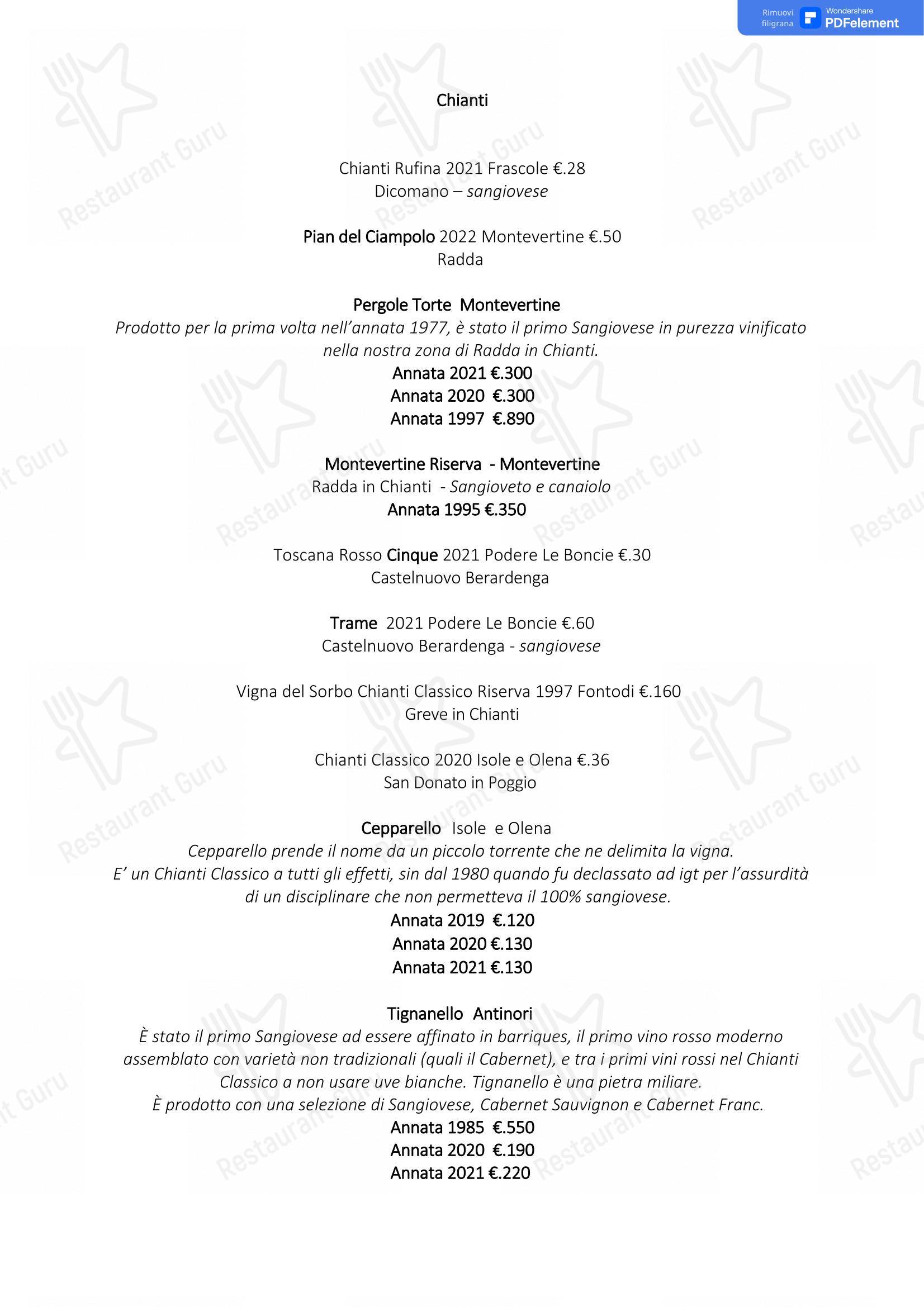 Menu di Osteria Don Abbondio - 菜单