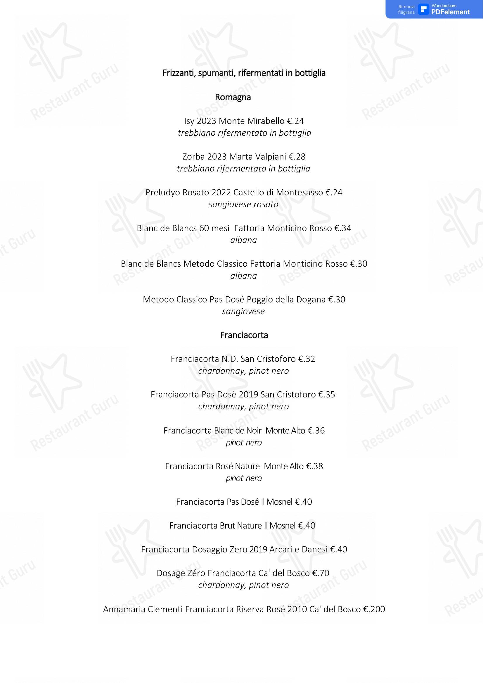 Menu di Osteria Don Abbondio - 菜单