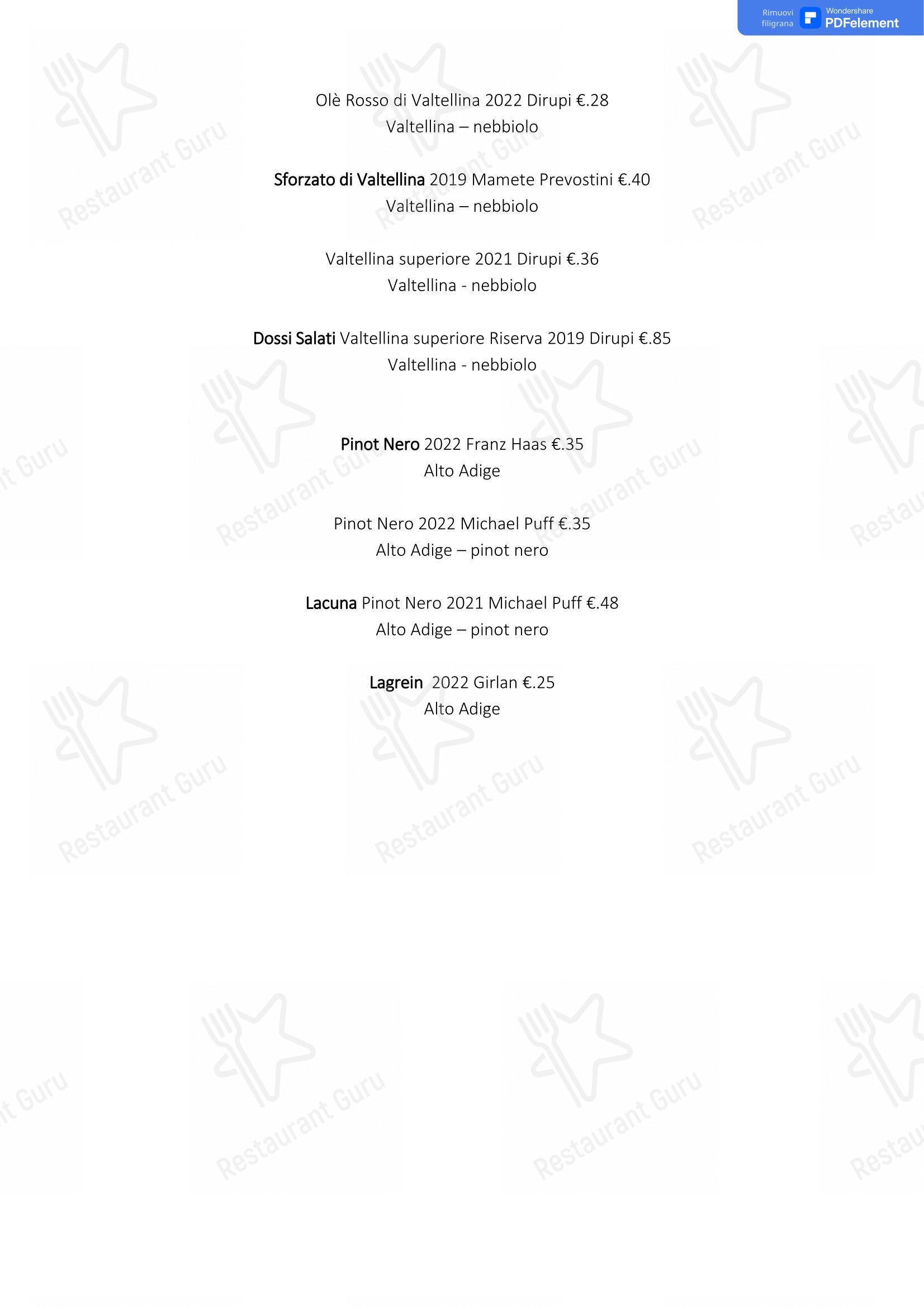 菜单 per Osteria Don Abbondio ristorante