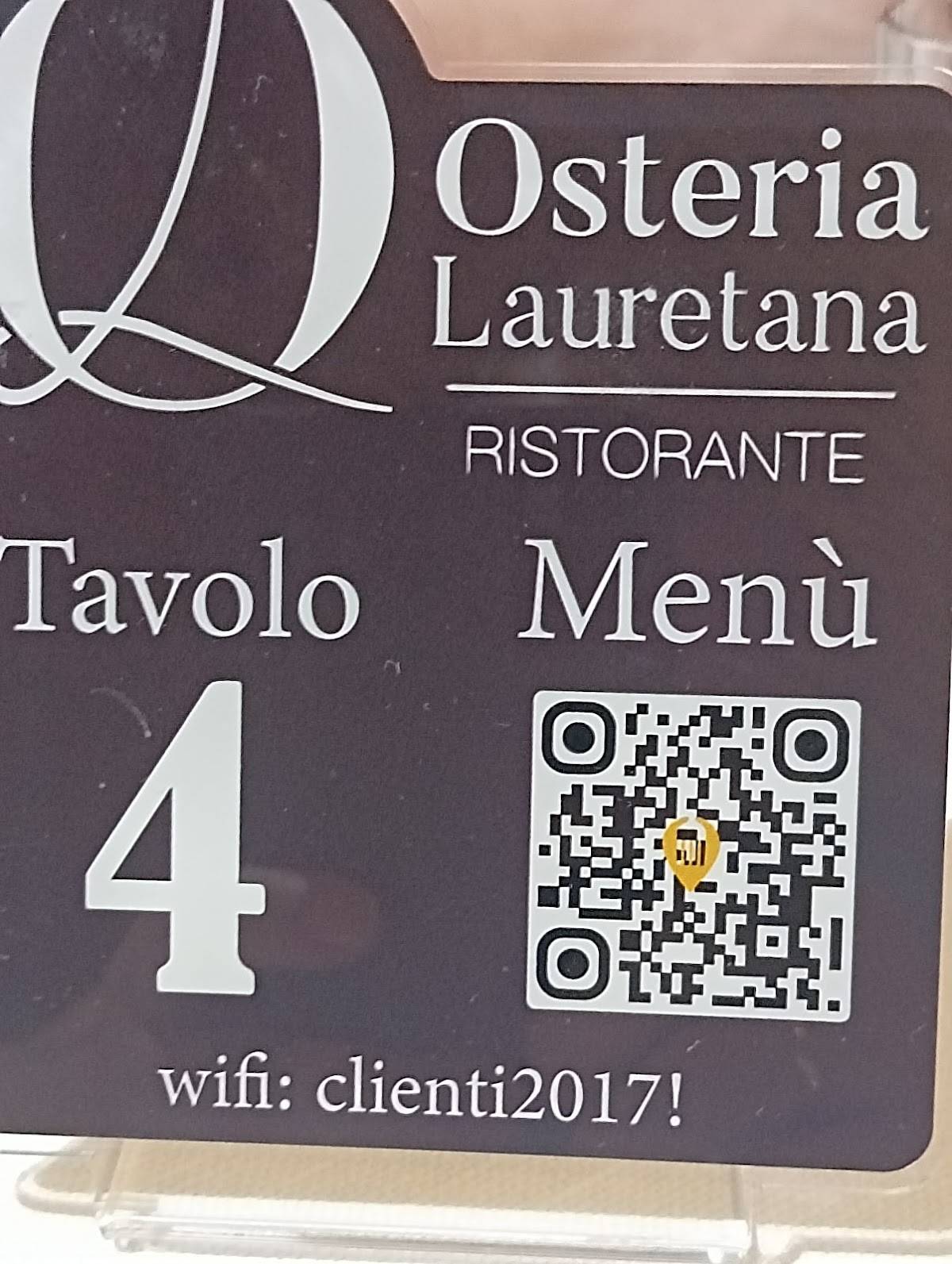 Menu di Osteria Lauretana 